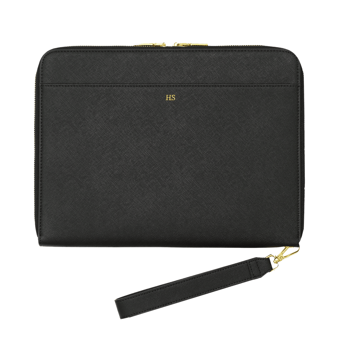 Black - Large Saffiano Pouch - THEIMPRINT PTE LTD