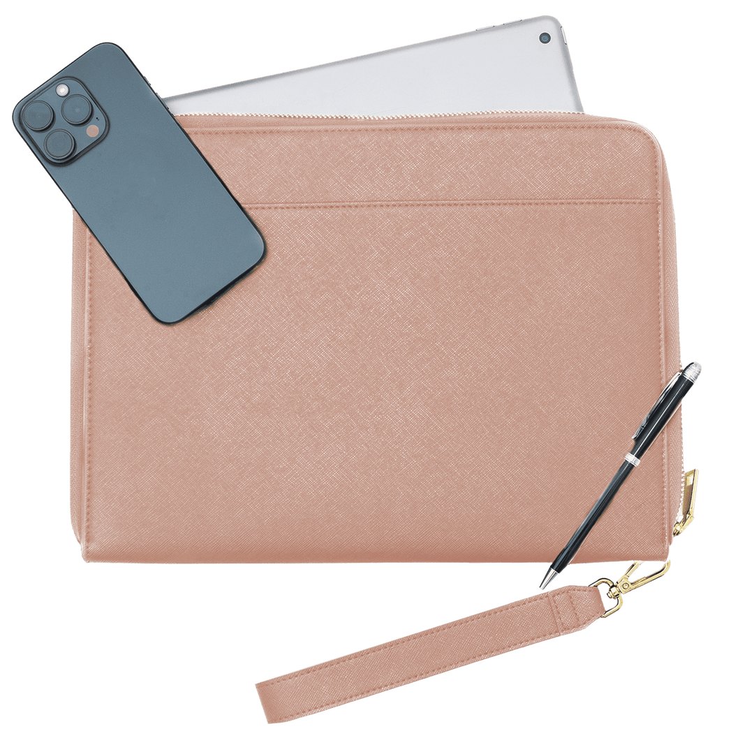 Nude - Large Saffiano Pouch - THEIMPRINT PTE LTD