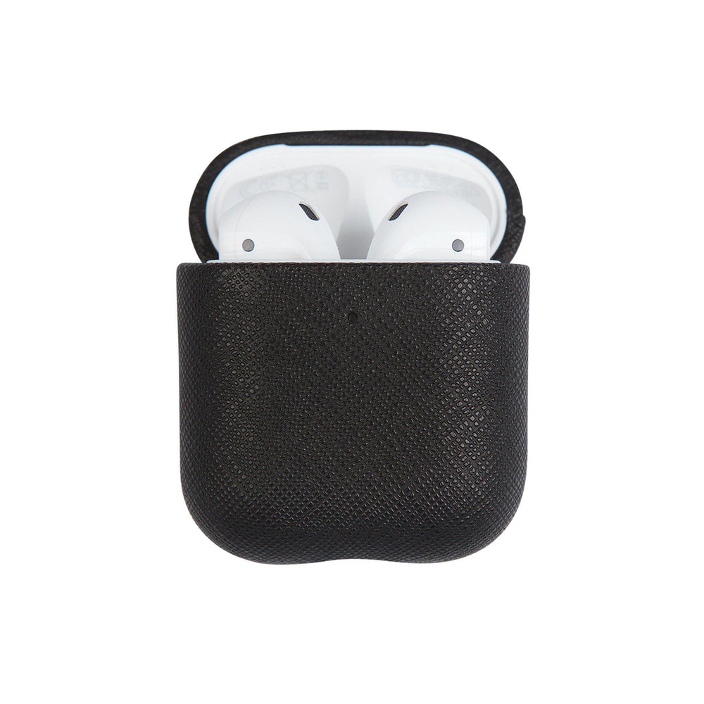 Black - Saffiano AirPod Case Cover - THEIMPRINT