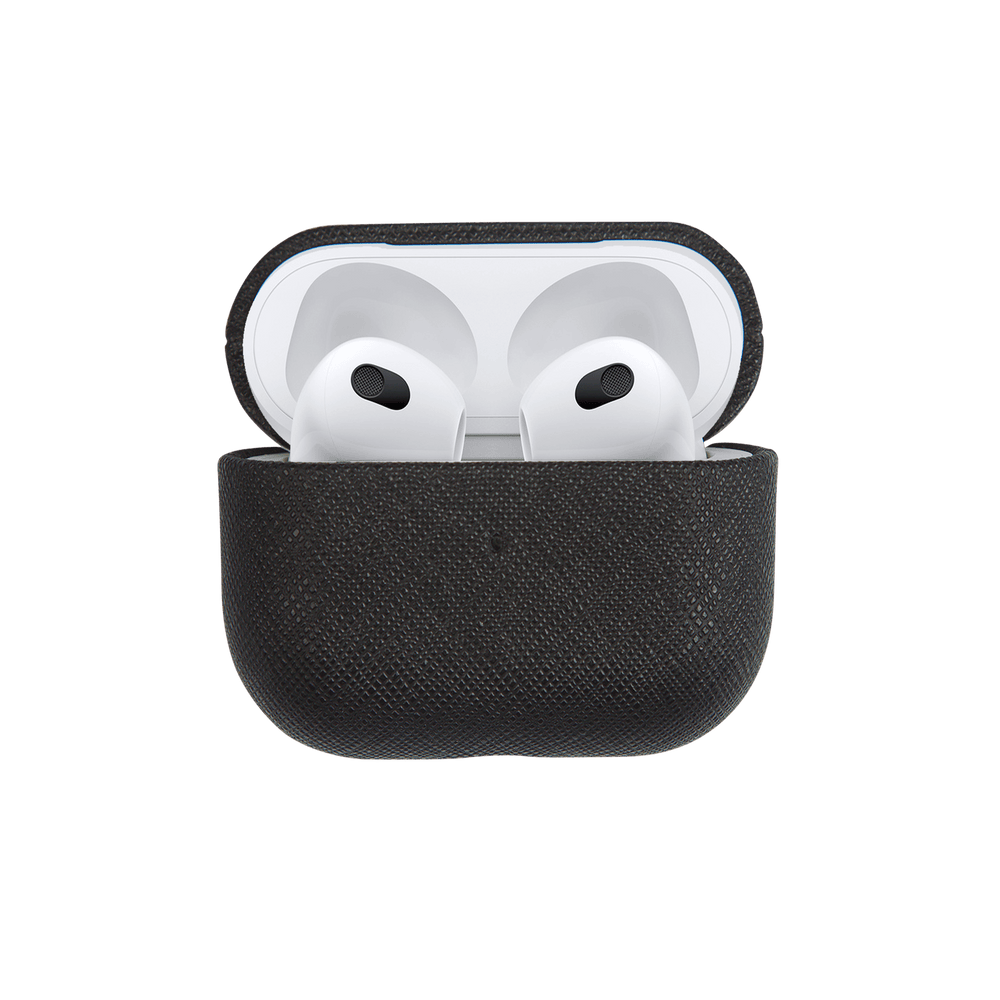 Black - Saffiano AirPods Case Cover Gen 3 - THEIMPRINT PTE LTD