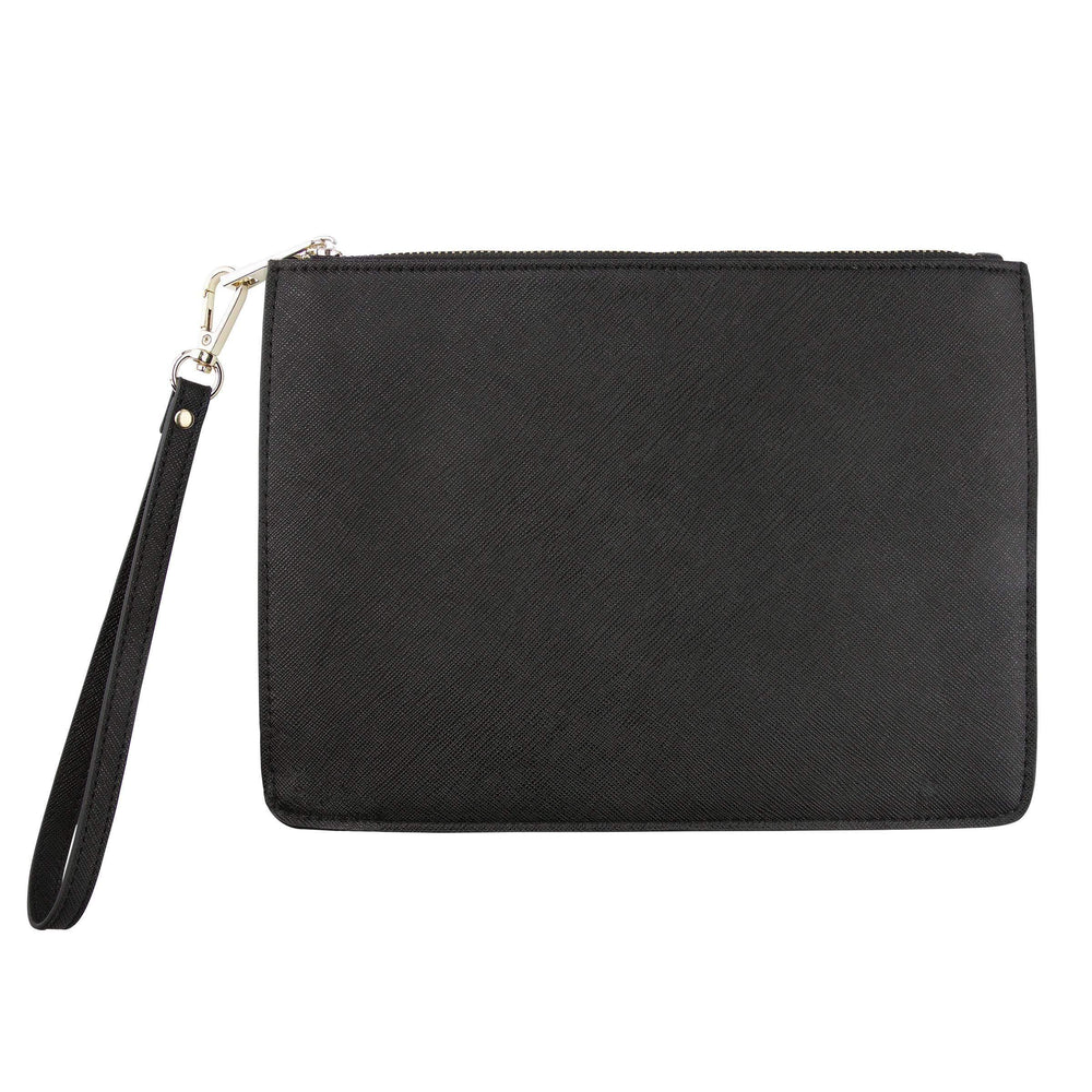 Black - Small Saffiano Pouch | Personalise | TheImprint Singapore