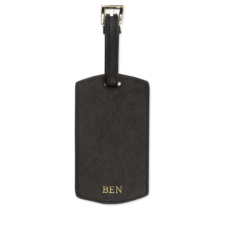 Black Saffiano Luggage Tag | Personalise | TheImprint Singapore