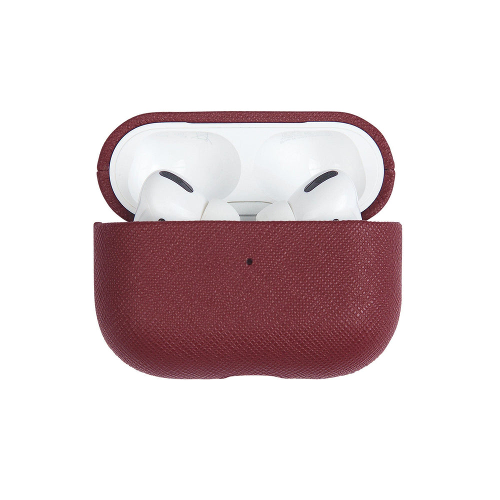 Burgundy - Saffiano AirPod Pro Case Cover - THEIMPRINT