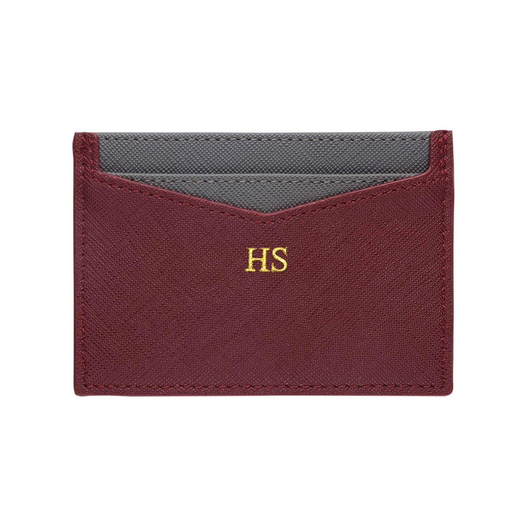 Burgundy - Saffiano Cardholder | Personalise | TheImprint Singapore