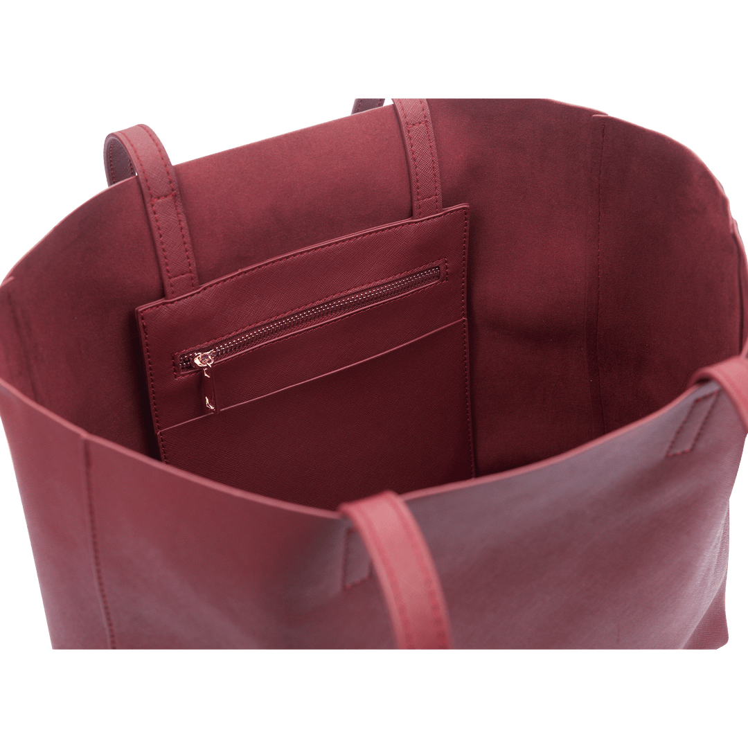 Burgundy - Saffiano Tote Bag