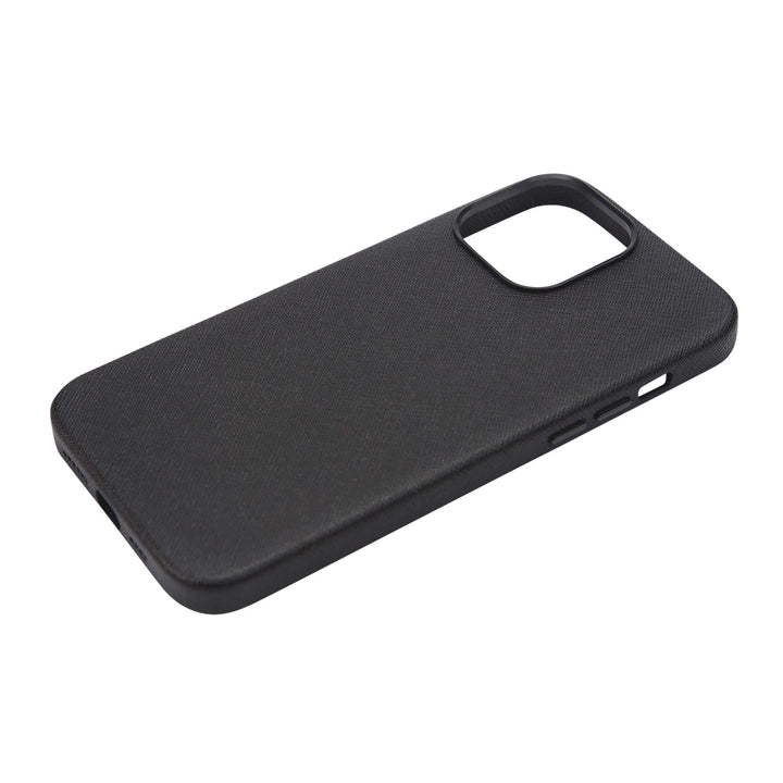 Black - iPhone 12 Series Full Wrap Saffiano Phone Case - THEIMPRINT PTE LTD