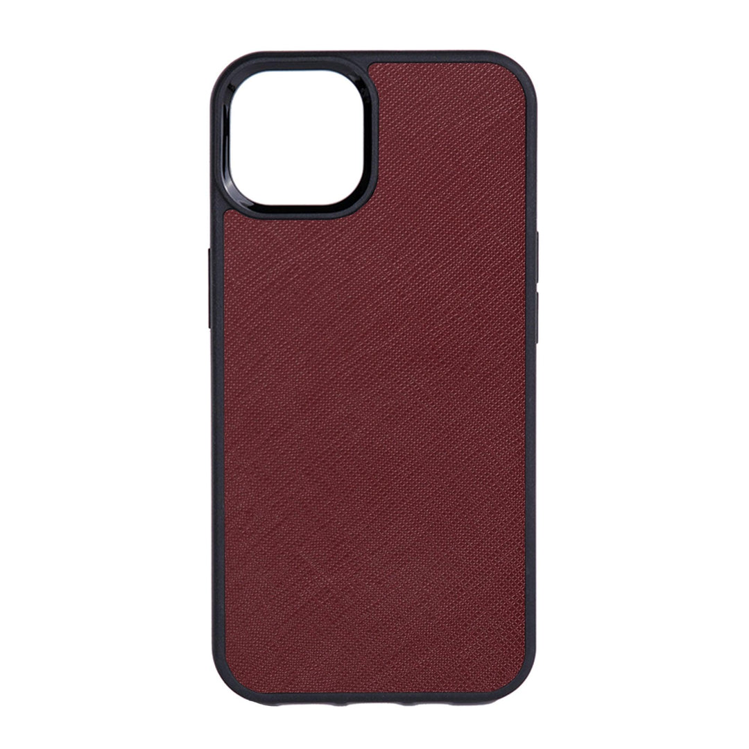 Burgundy - iPhone 13 Series Saffiano Phone Case - THEIMPRINT PTE LTD