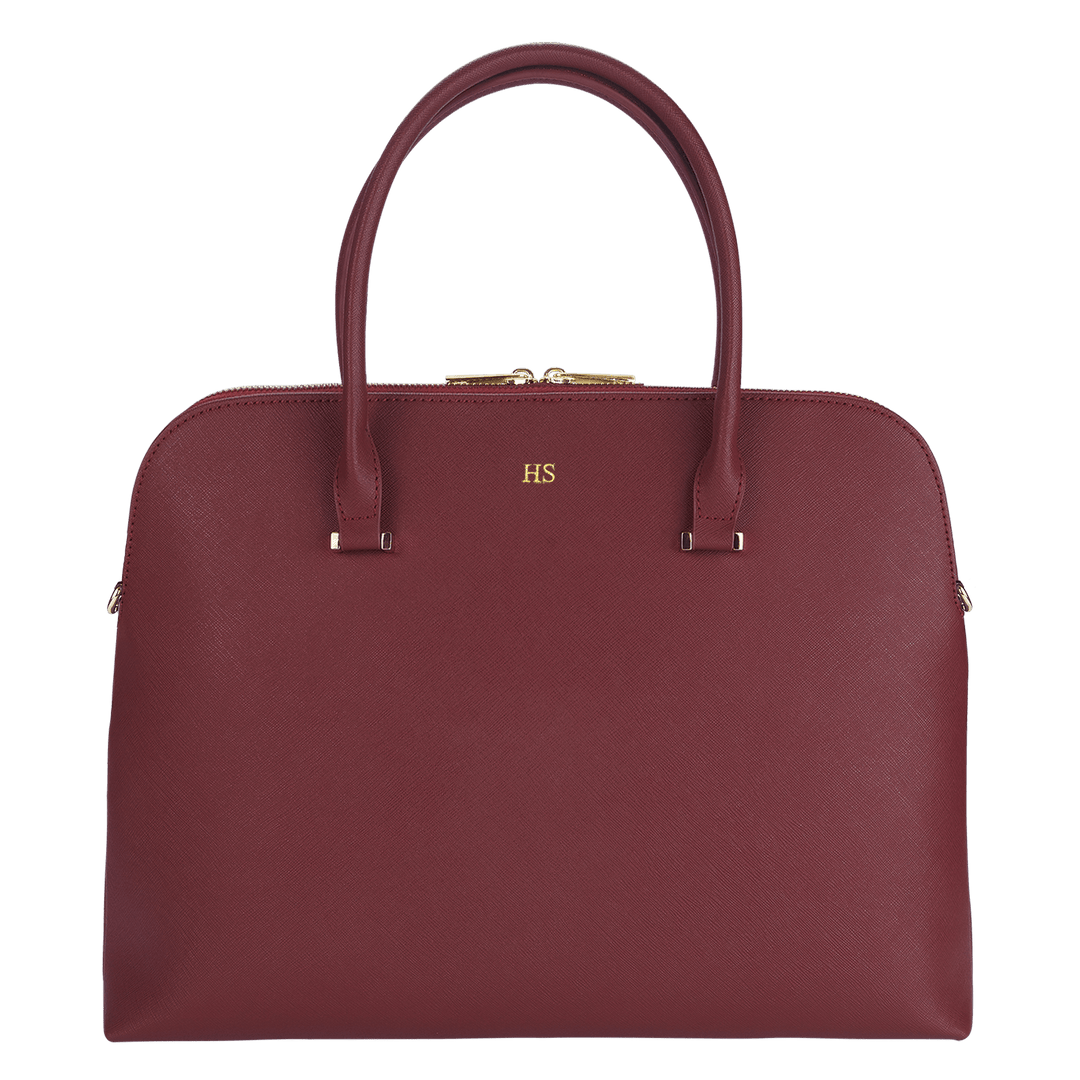Burgundy - Saffiano Laptop Bag - THEIMPRINT PTE LTD