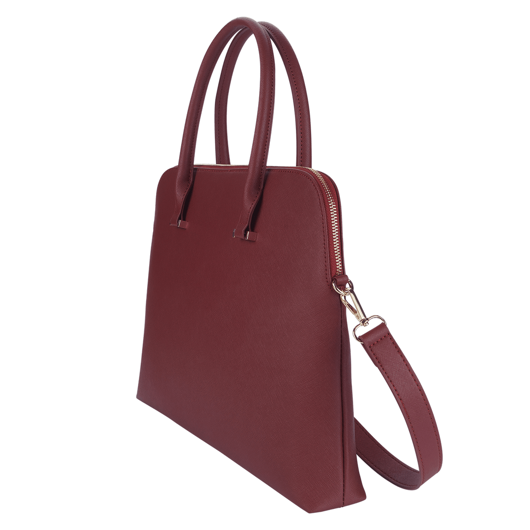 Burgundy - Saffiano Laptop Bag - THEIMPRINT PTE LTD