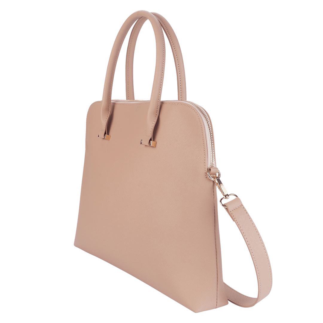 Nude - Saffiano Laptop Bag - THEIMPRINT PTE LTD
