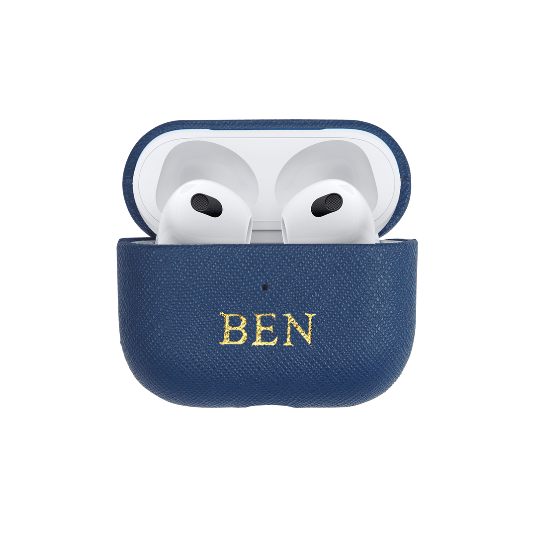 Navy - Saffiano AirPods Case Cover Gen 3 - THEIMPRINT PTE LTD
