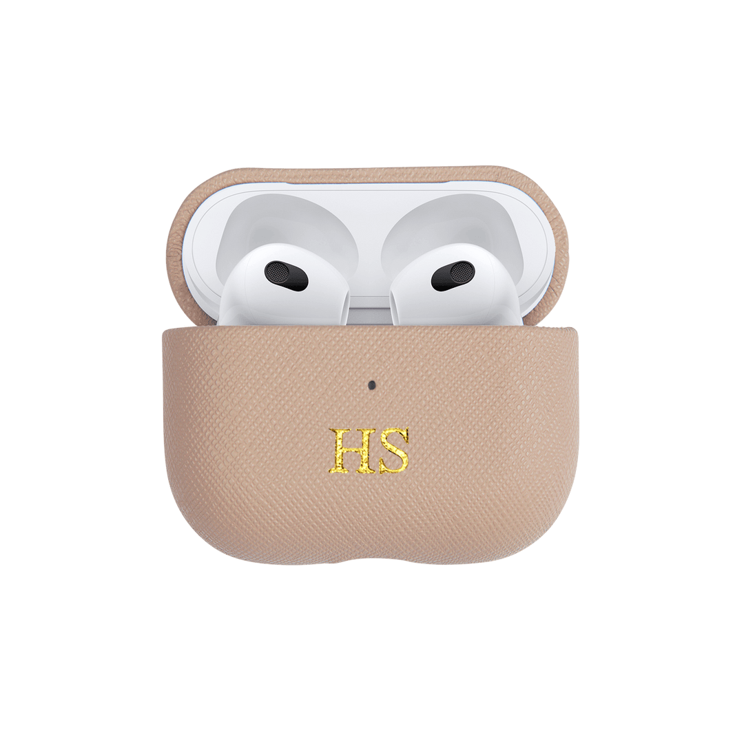 Nude - Saffiano AirPods Case Cover Gen 3 - THEIMPRINT PTE LTD