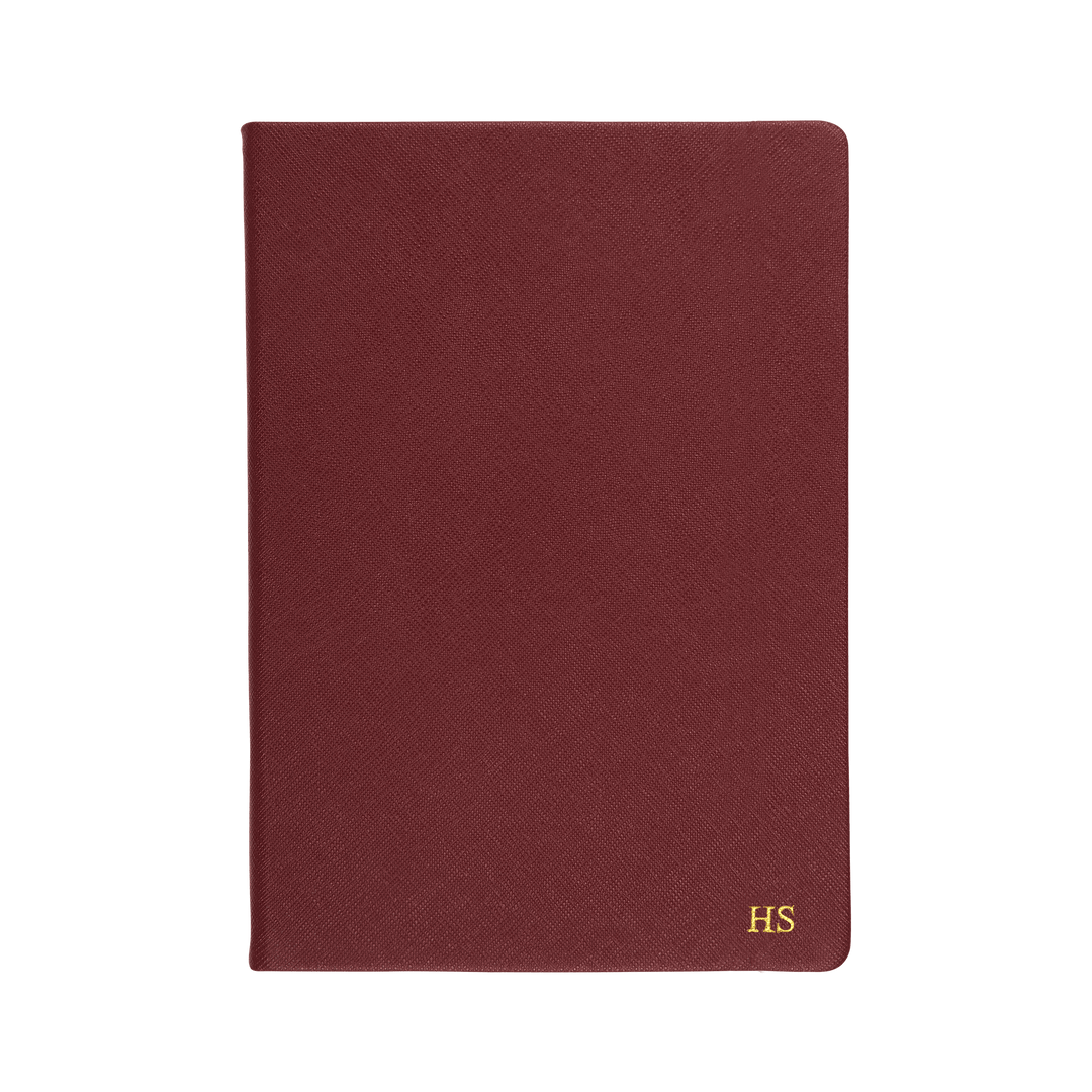 Burgundy - A5 Saffiano Notebook - THEIMPRINT PTE LTD