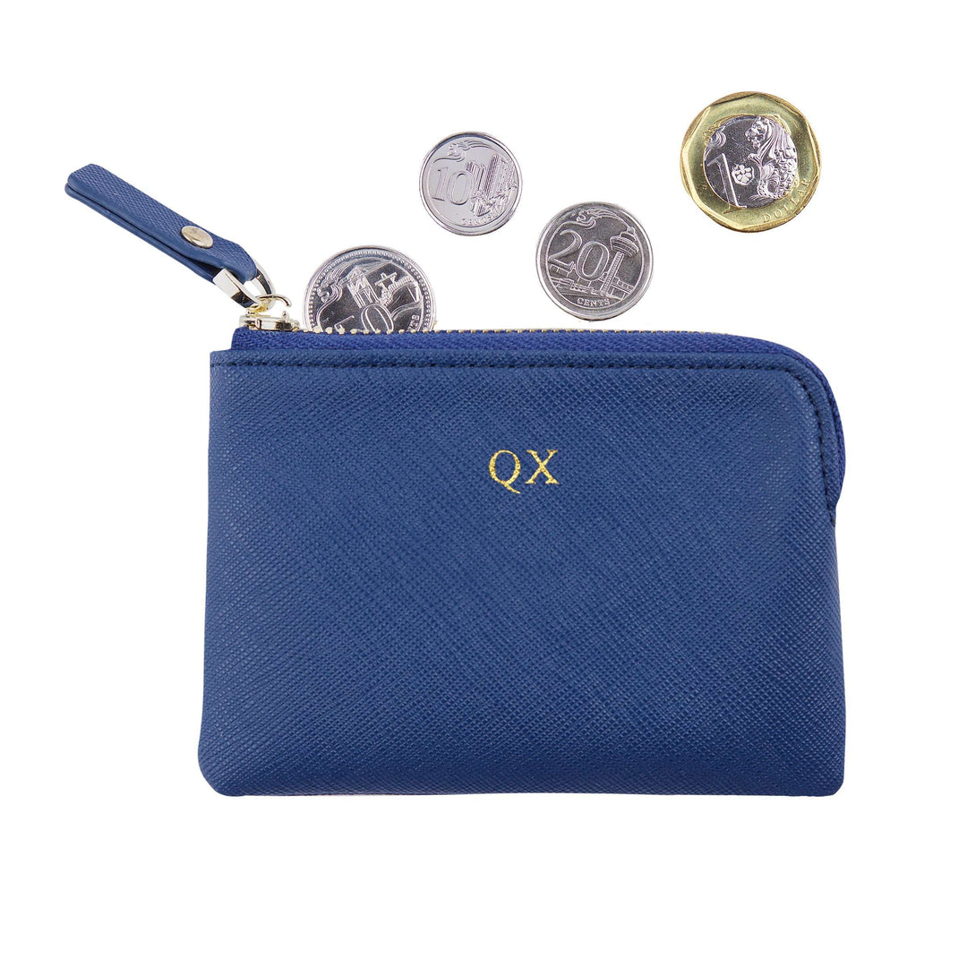 Navy - Saffiano Coin Pouch | Personalise | TheImprint Singapore