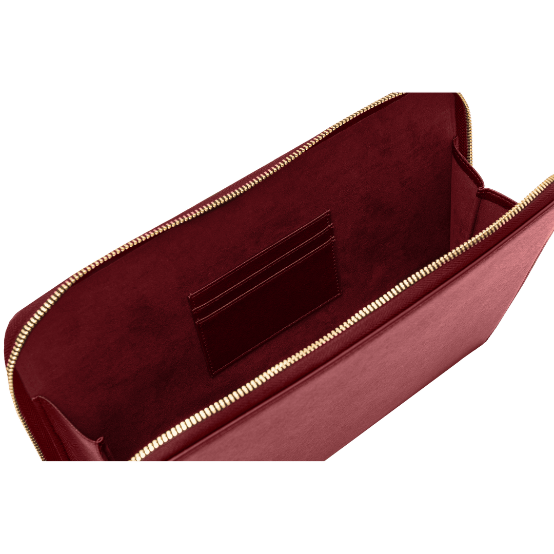 Burgundy - Large Saffiano Pouch - THEIMPRINT PTE LTD