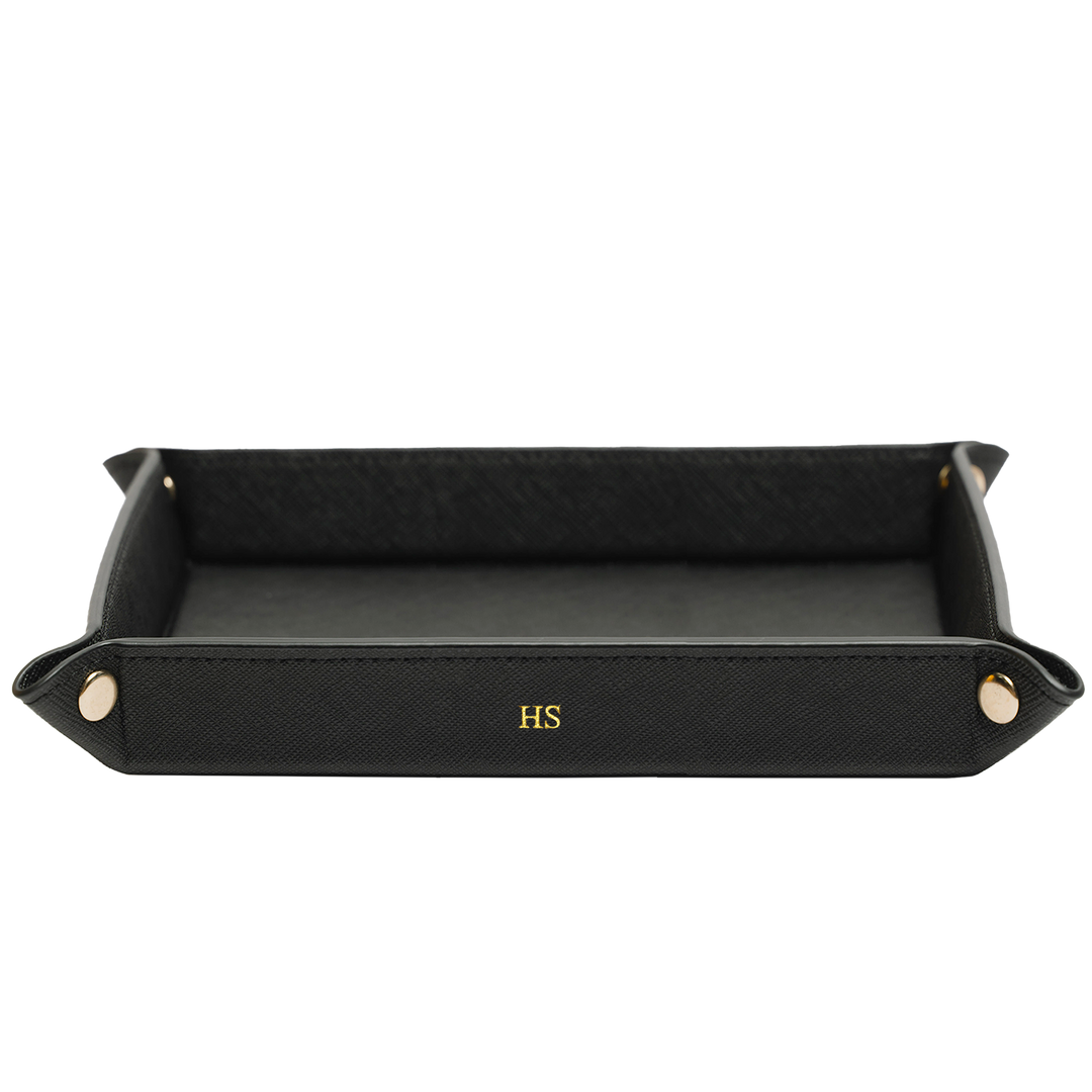 Saffiano Leather Tray - Black