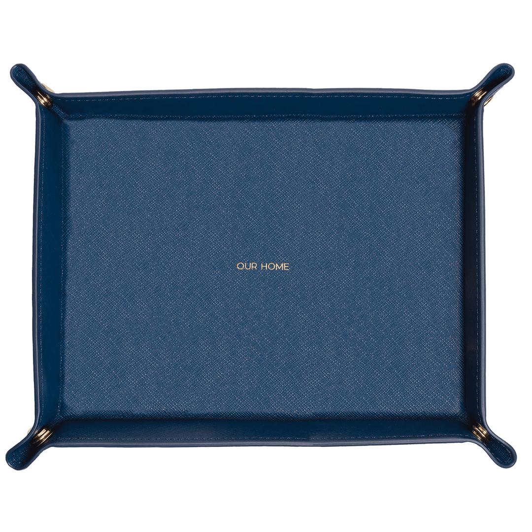 Saffiano Leather Tray - Navy