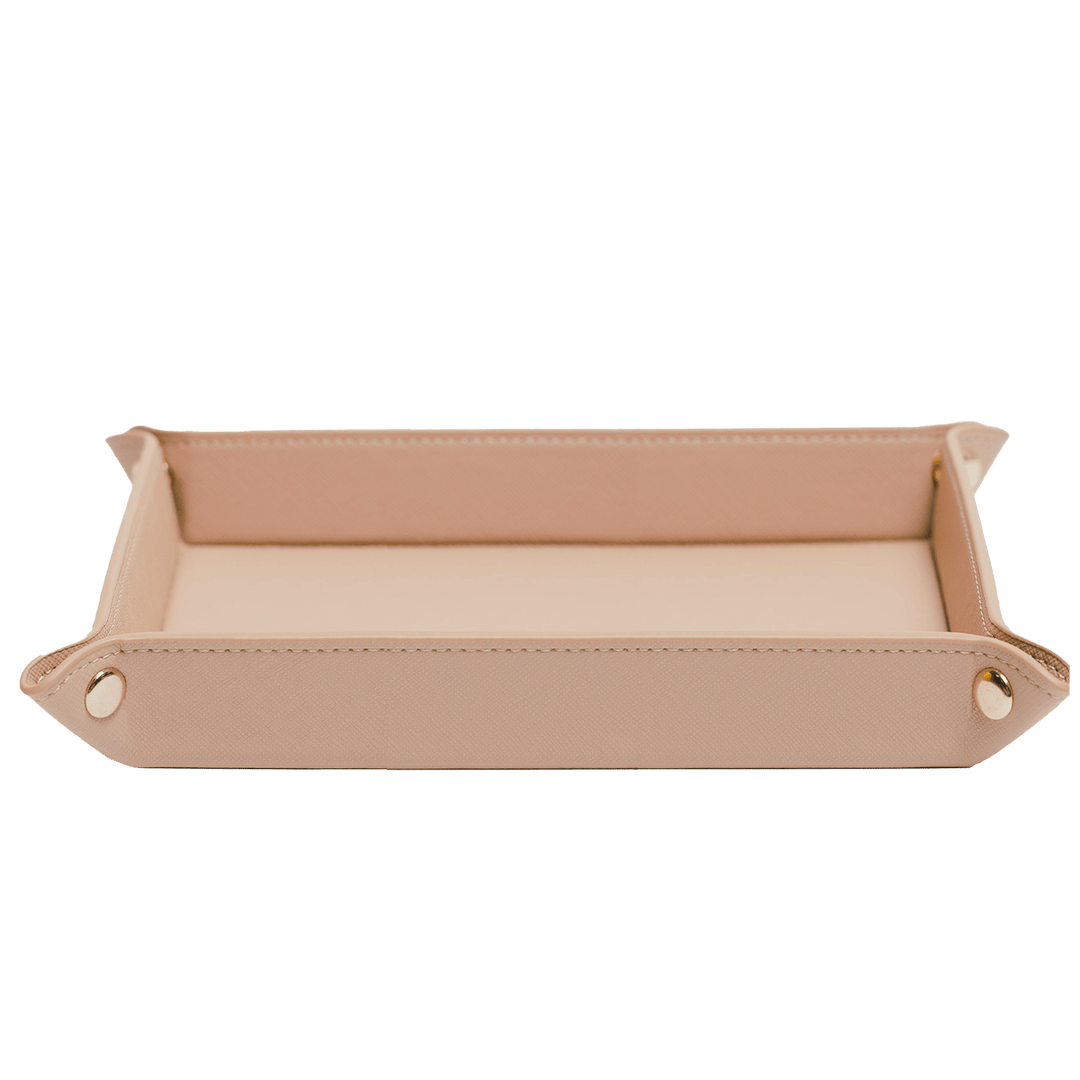 Saffiano Leather Tray - Nude