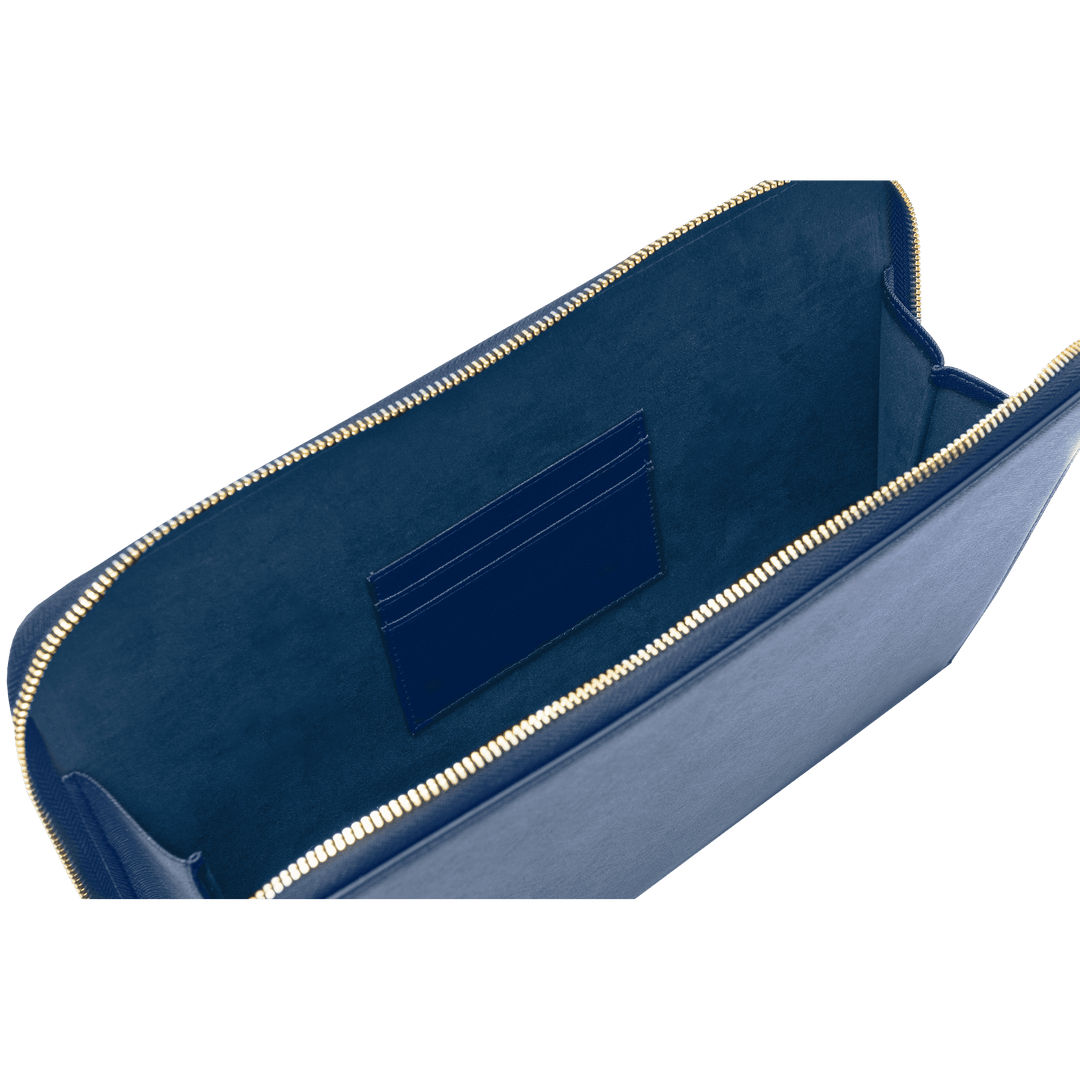 Navy - Large Saffiano Pouch - THEIMPRINT PTE LTD
