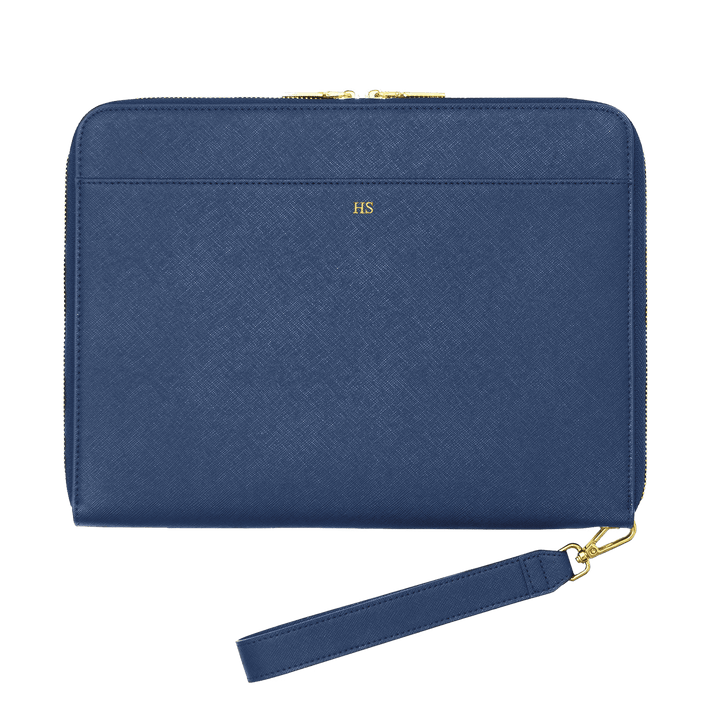 Navy - Large Saffiano Pouch - THEIMPRINT PTE LTD