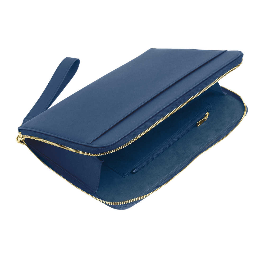 Navy - Large Saffiano Pouch - THEIMPRINT PTE LTD