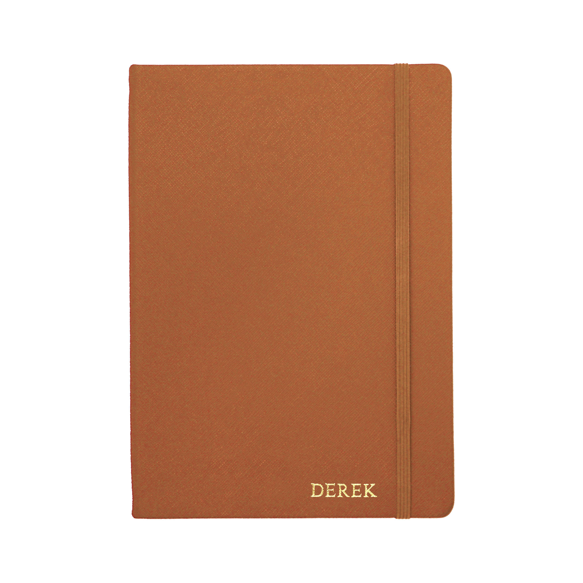 Personalised Caramel A5 Saffiano Leather Notebook | THEIMPRINT US ...