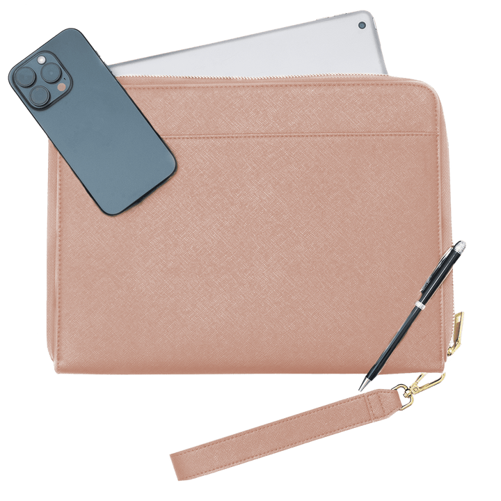 Nude - Large Saffiano Pouch - THEIMPRINT PTE LTD