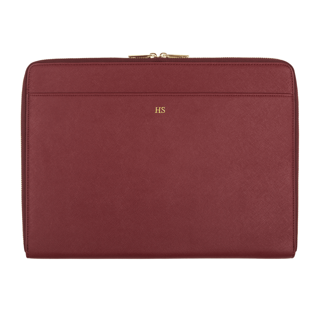 Burgundy - Saffiano 13'' Laptop Sleeve - THEIMPRINT CO