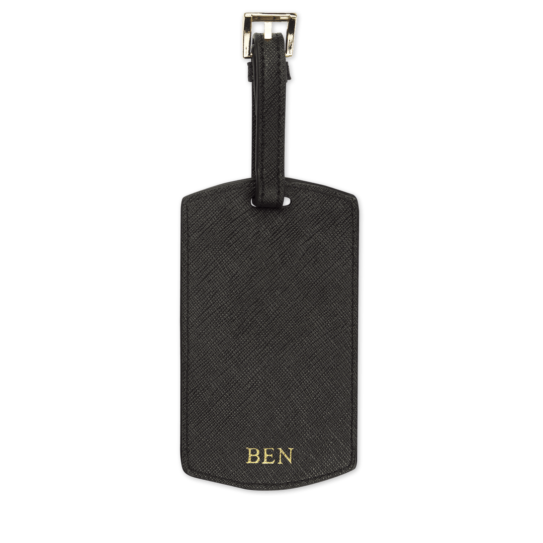 Black Saffiano Luggage Tag | Personalise | TheImprint Singapore