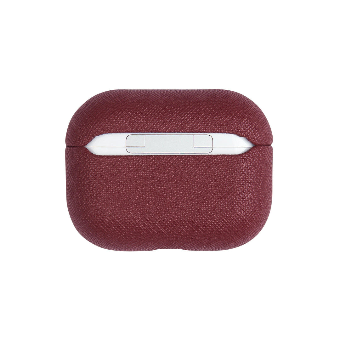 Burgundy - Saffiano AirPod Pro Case Cover - THEIMPRINT