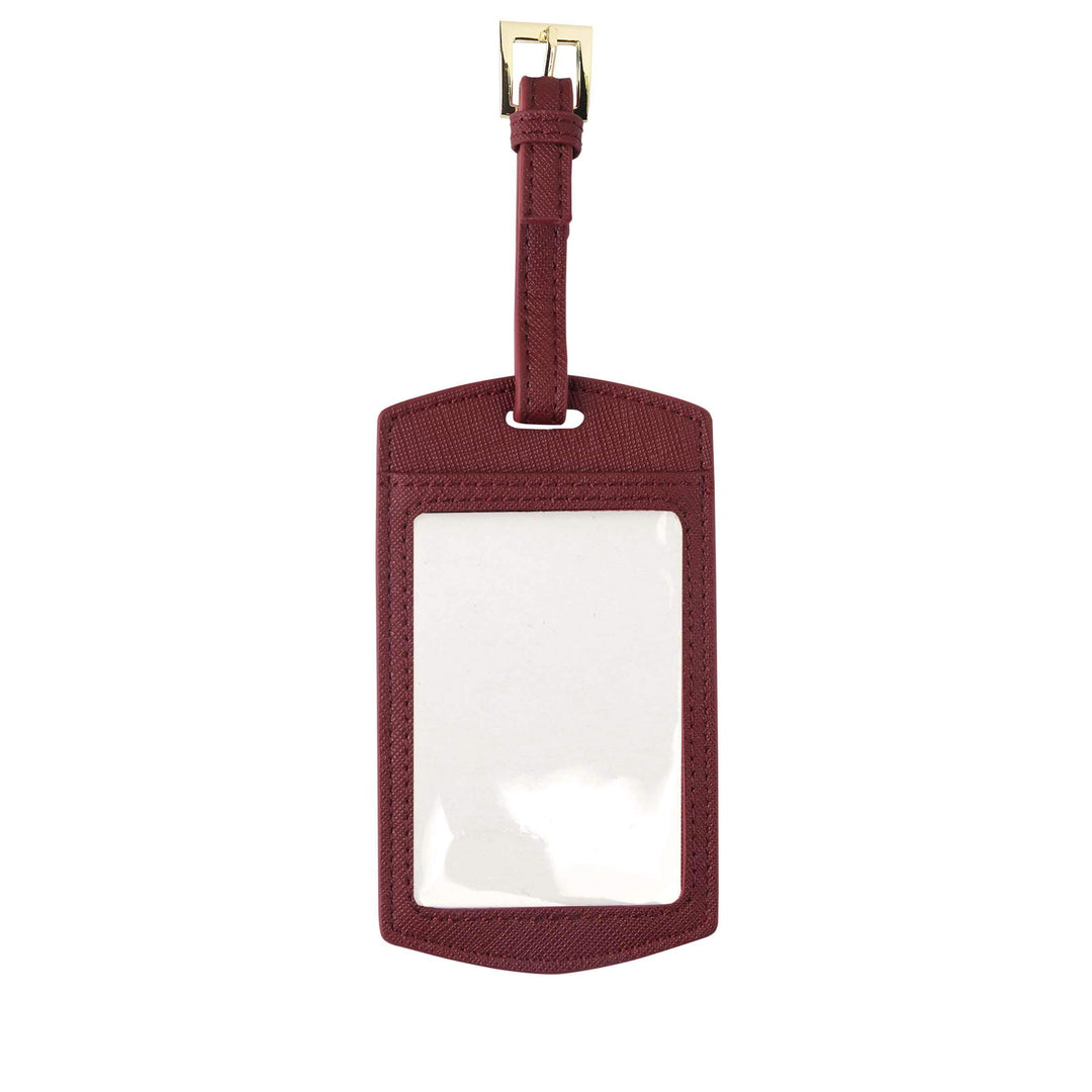 Burgundy- Saffiano Luggage Tag | Personalise | TheImprint Singapore