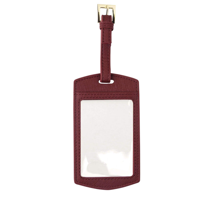 Burgundy- Saffiano Luggage Tag | Personalise | TheImprint Singapore