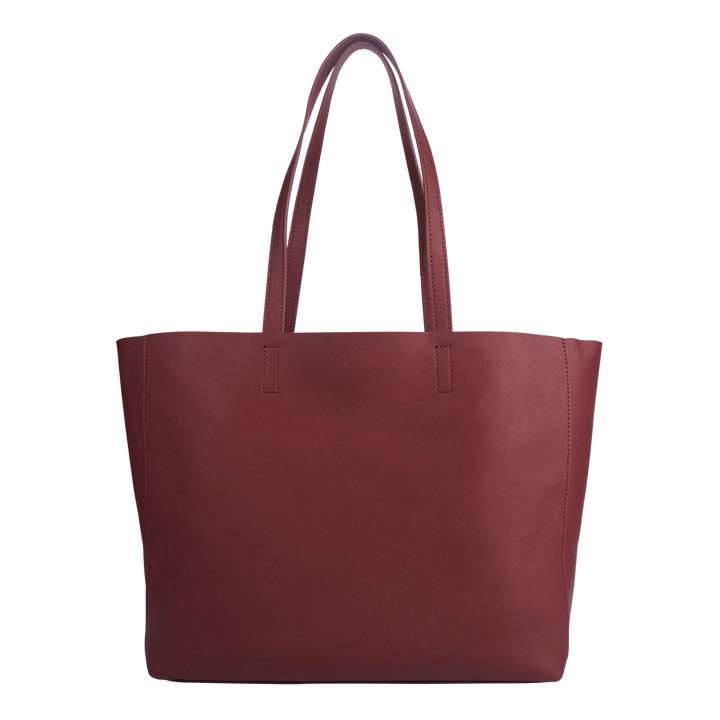 Burgundy - Saffiano Tote Bag - THEIMPRINT PTE LTD