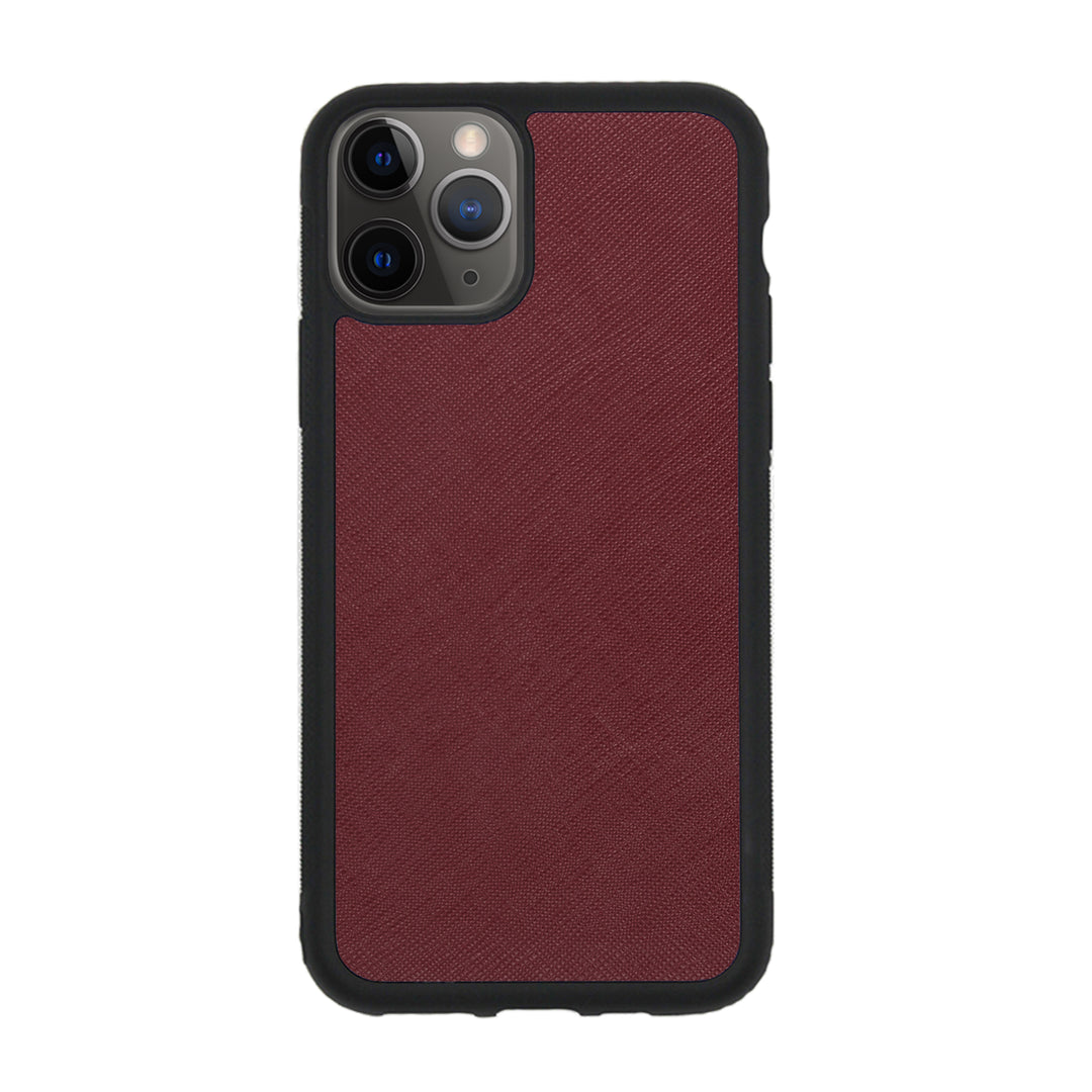 Burgundy - iPhone 12 Series Saffiano Phone Case