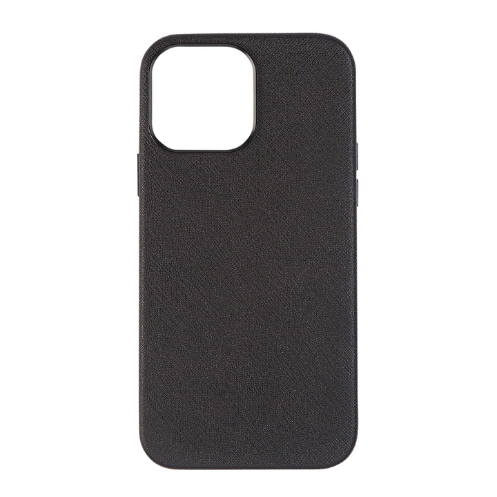 Black - iPhone 14 Series Full Wrap Saffiano Phone Case