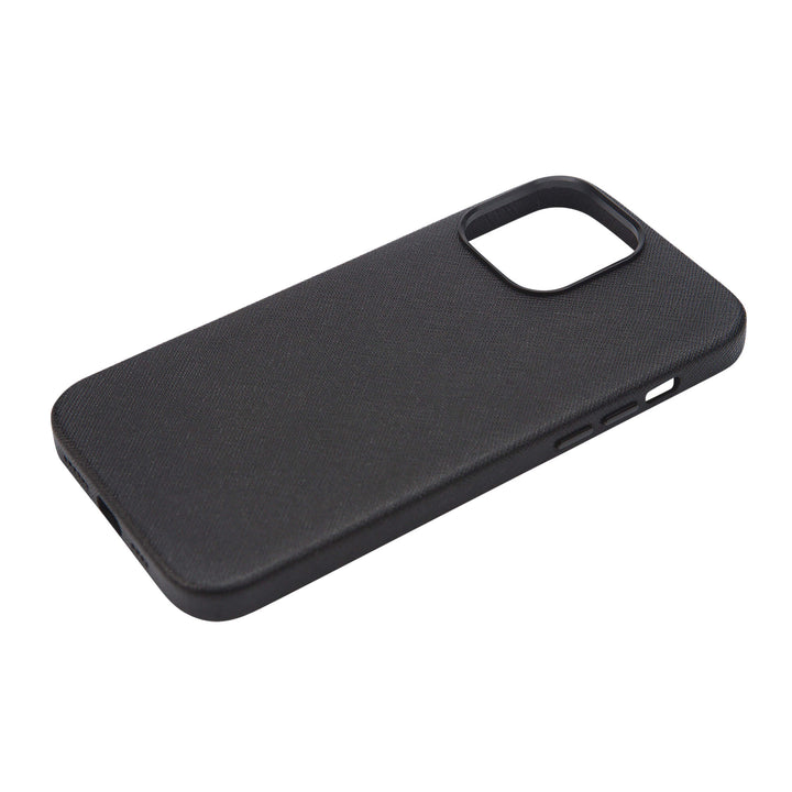 Black - iPhone 12 Series Full Wrap Saffiano Phone Case