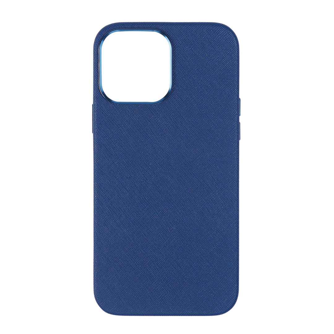 Navy - iPhone 14 Series Full Wrap Saffiano Phone Case