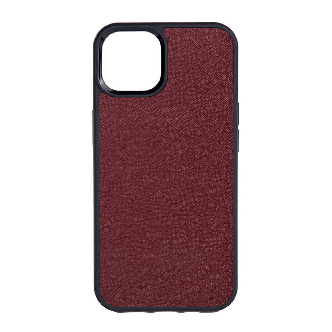 Burgundy - iPhone 14 Series Saffiano Phone Case