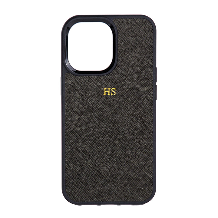 Black - iPhone 13 Series Saffiano Phone Case