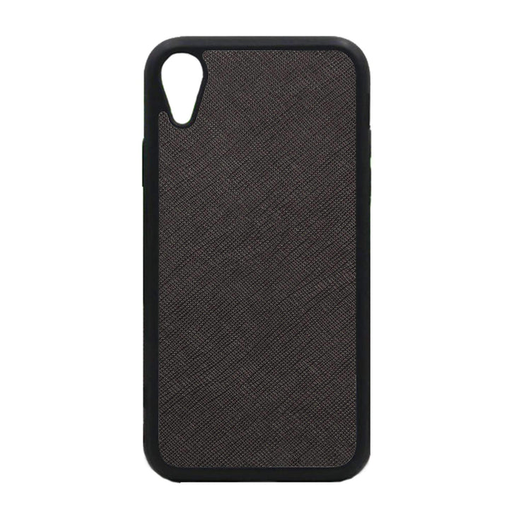 Black - iPhone XR Saffiano Phone Case | Personalise | TheImprint Singapore
