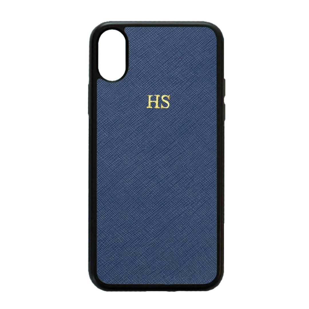 Navy - iPhone XS Max Saffiano Phone Case | Personalise | TheImprint Singapore
