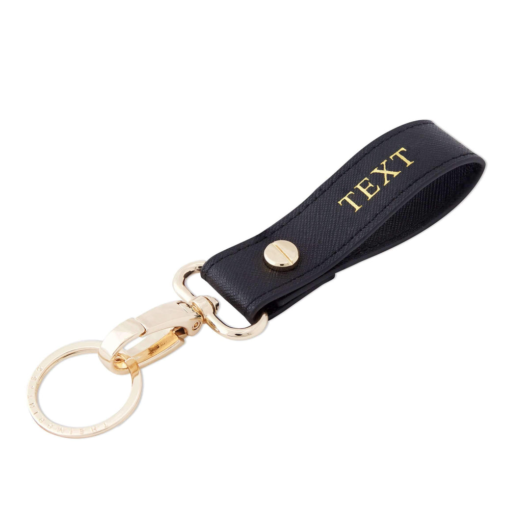 Black Saffiano Keychain | Personalise | TheImprint Singapore