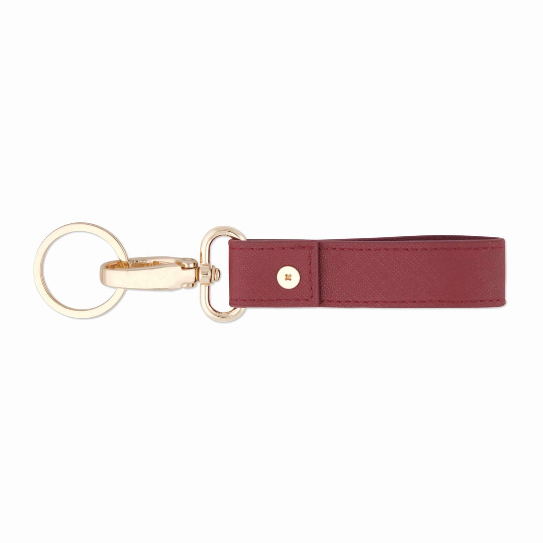 Burgundy - Saffiano Keychain | Personalise | TheImprint Singapore