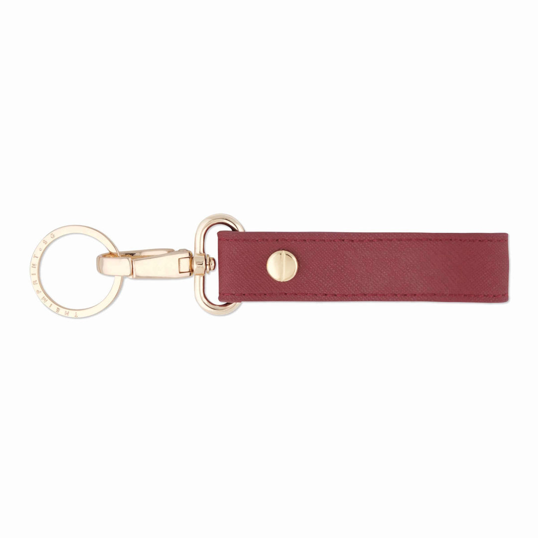 Burgundy - Saffiano Keychain | Personalise | TheImprint Singapore