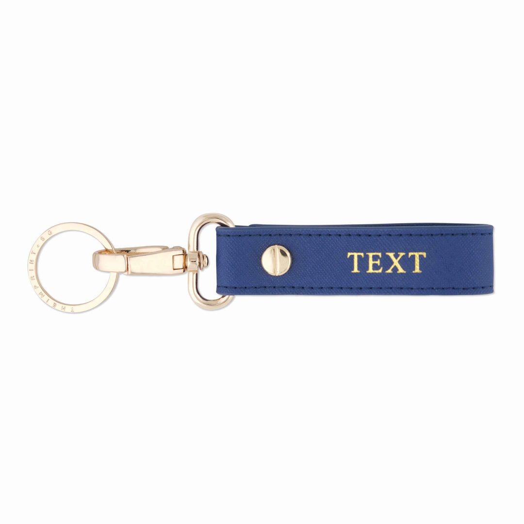 Navy - Saffiano Keychain | Personalise | TheImprint Singapore