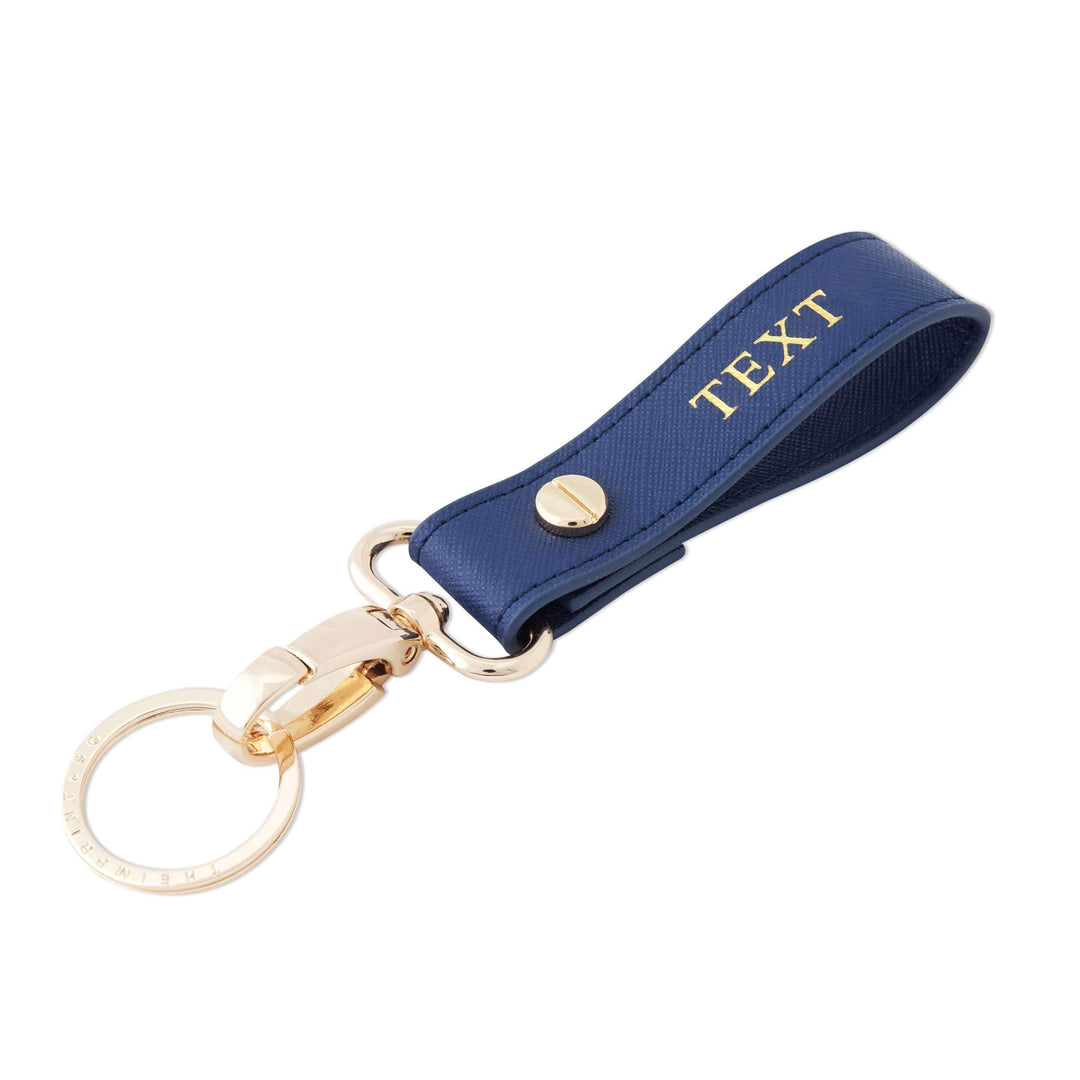 Navy - Saffiano Keychain | Personalise | TheImprint Singapore