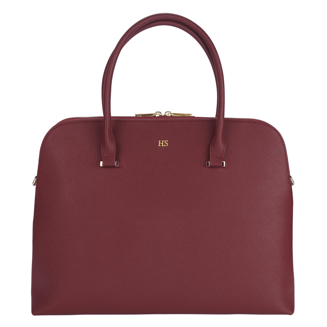 Burgundy - Saffiano Laptop Bag