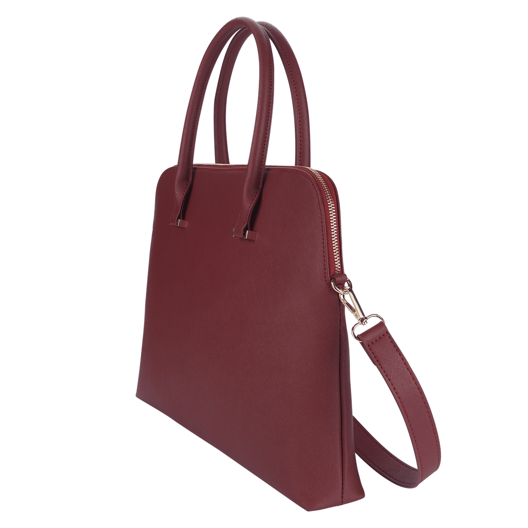 Burgundy - Saffiano Laptop Bag