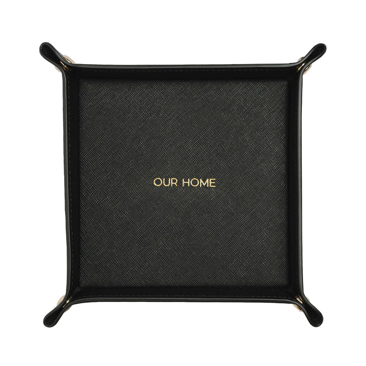 Saffiano Leather Tray - Black - THEIMPRINT PTE LTD