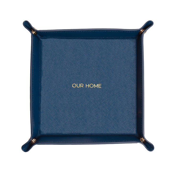 Saffiano Leather Tray - Navy - THEIMPRINT PTE LTD